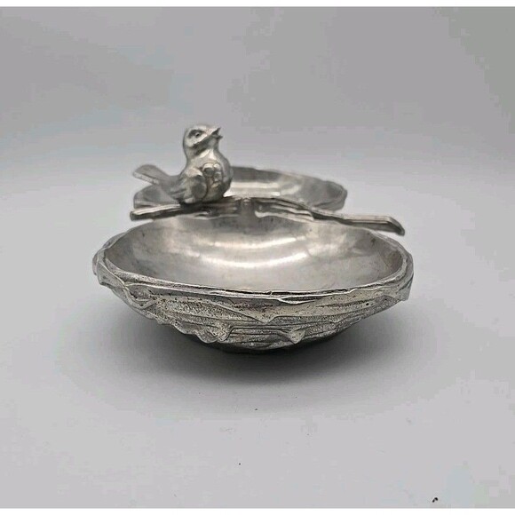 Mariposa Bird & Branch Metal Double Serving  Bowl Nests - Picture 5 of 11